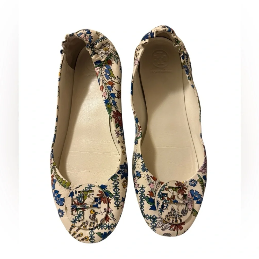 Tory Burch Minnie Ivory Meadow Folly Travel Ballet Flats, in great conditions